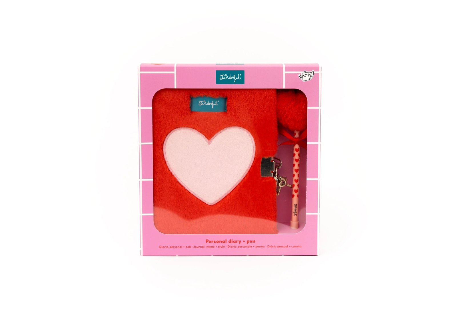Diario Peluche Rojo Mr. Wonderful con candado